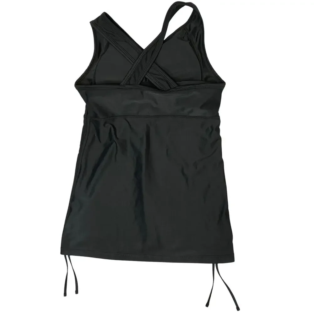 UV Skinz Tankini Swim Top Black UPF 50+ Size M